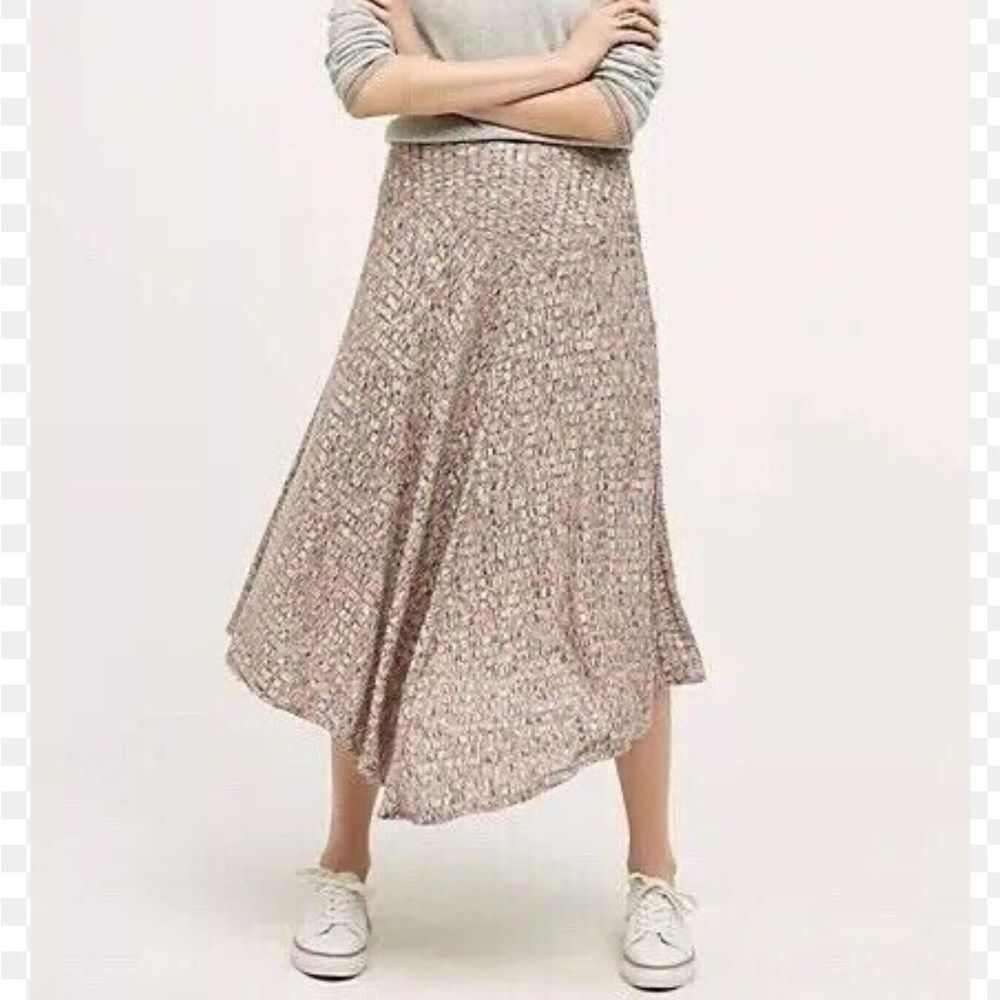 Vanessa Virginia Anthropologie NWT Asymmetric Midi Lined Spring Skirt Women XS